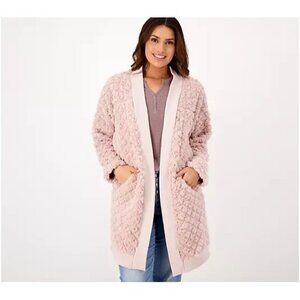 BumbleBella by Jill Martin Pattern Sherpa Cardigan Rose Petal XXXS/XXS A521200